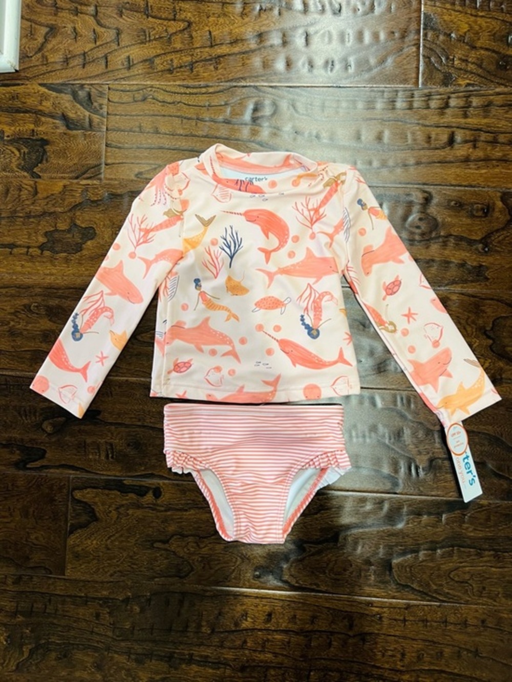 Carter's Coral Sea Two-Piece Swim Set - Pink/Peach